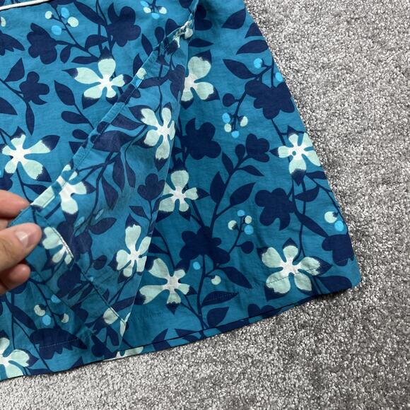 Patagonia Button Out Boardie Swim Skirt Womens 6 Nylon Floral Snap Blue - Picture 6 of 10